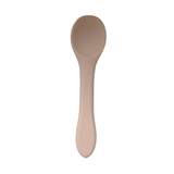 Siliconen lepel met handige grip, ideaal om zelfstandig te leren eten.