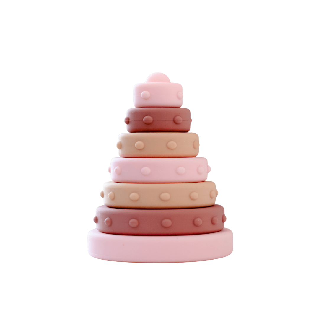 Bombala stapelringen roze, close up