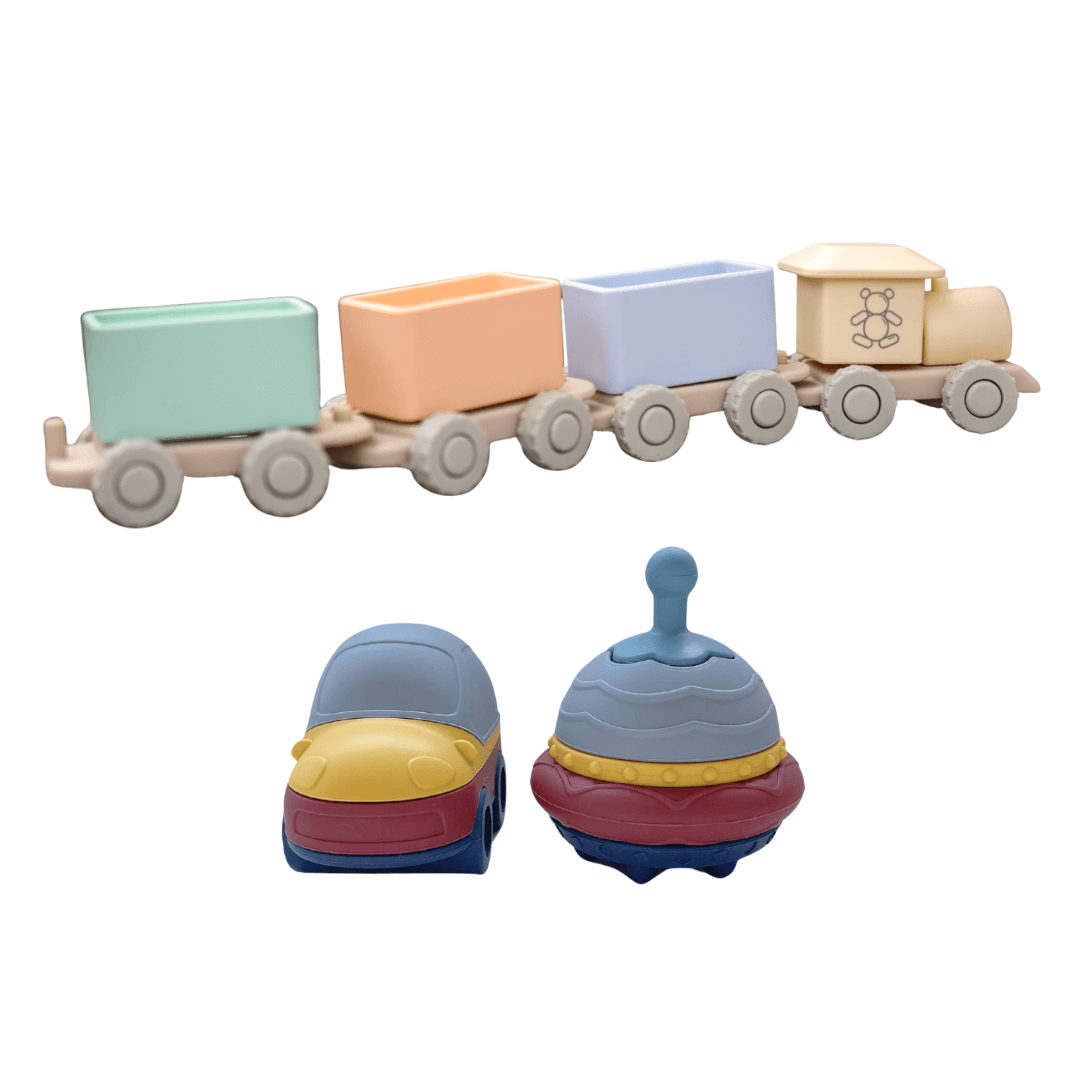 Toyama treinset, auto en ufo close up. 