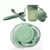 Mabebi' specials peuterset, complete set met de oefenbeker, oefenkom en oefenbestek.